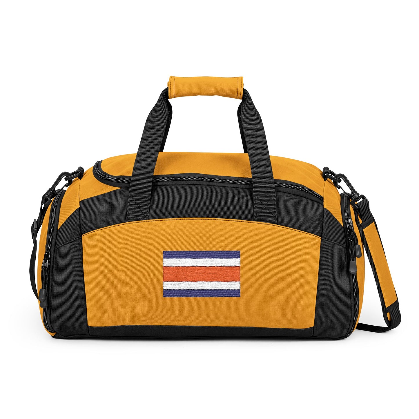 Costa Rica Flag Gym Bag — Black Duffle with Embroidered Costa Rica Flag