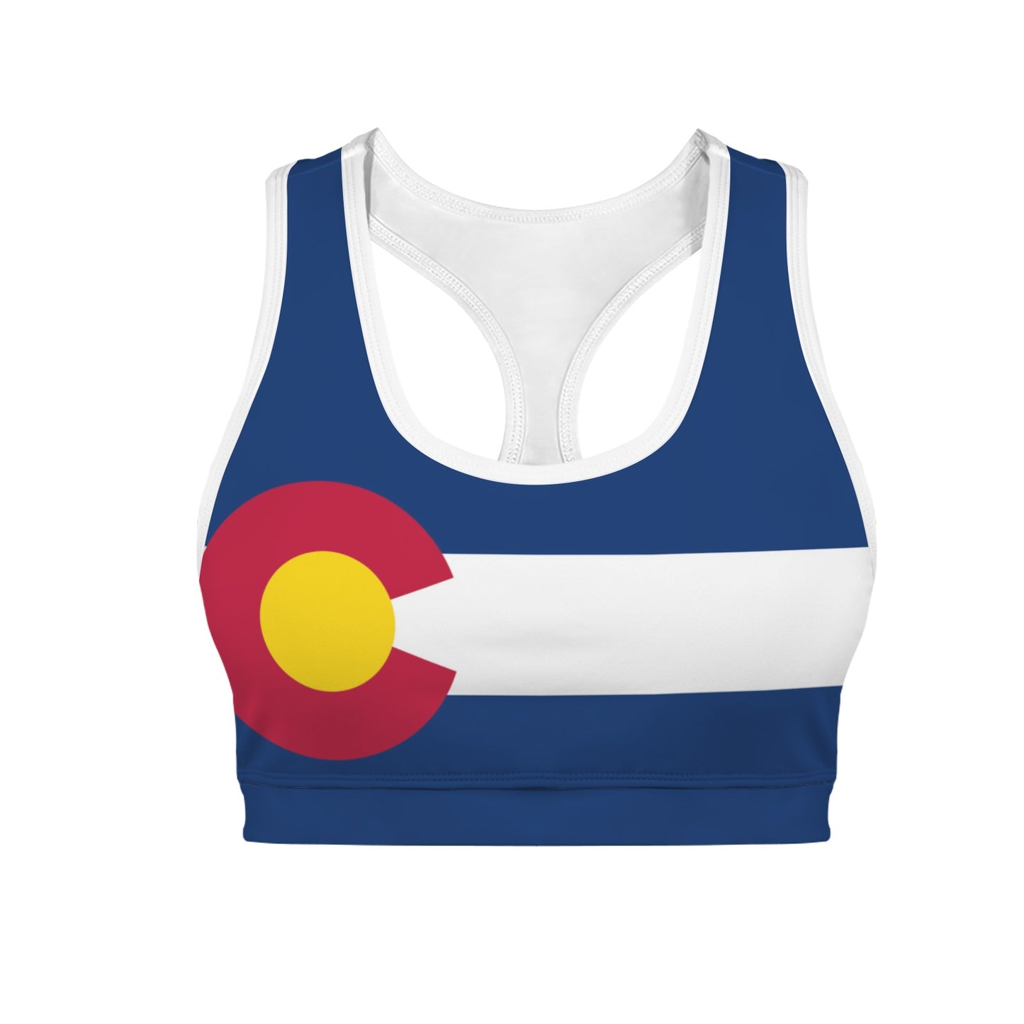 Colorado State Flag Racerback Sports Bra