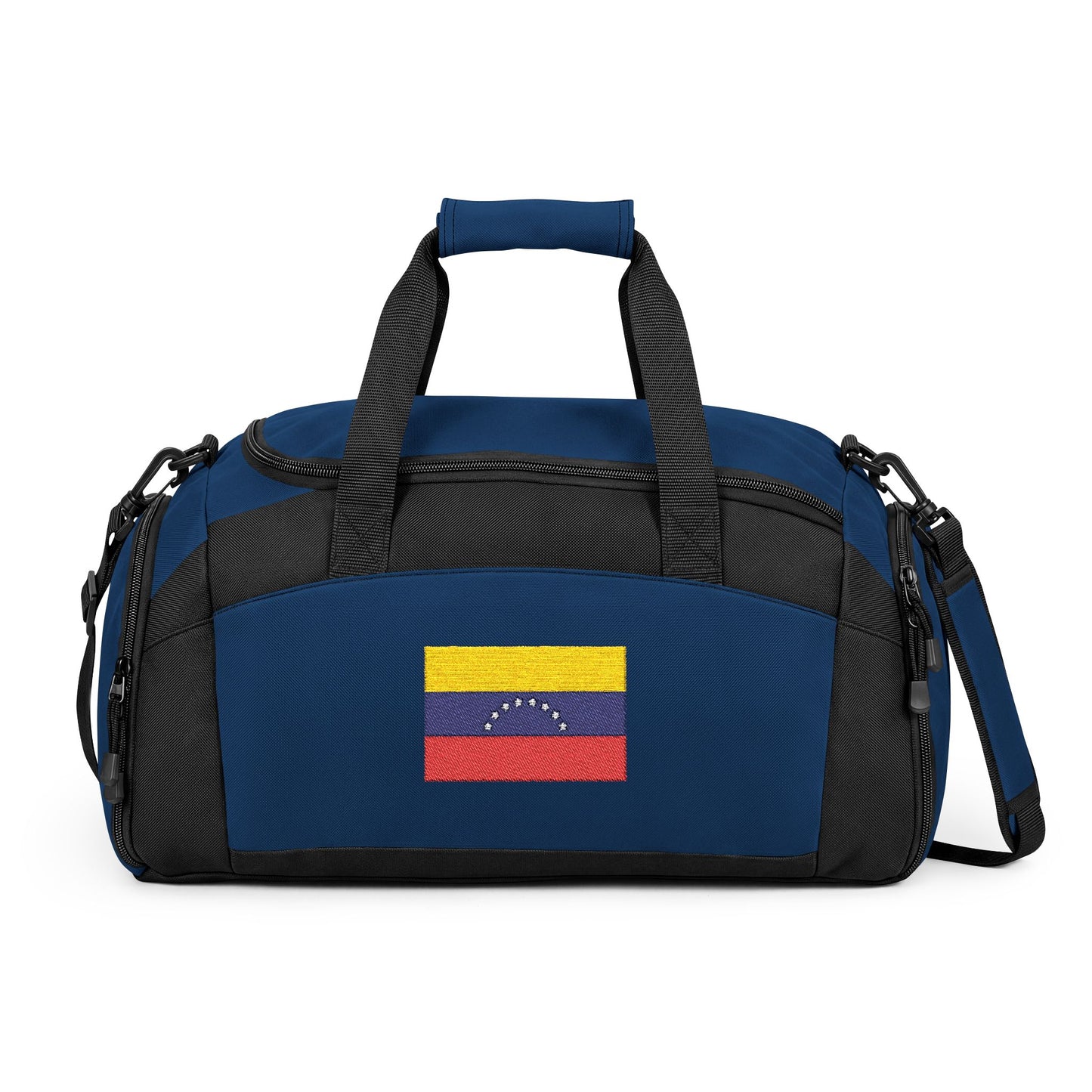 Venezuela Flag Gym Bag — Black Duffle with Embroidered Venezuela Flag
