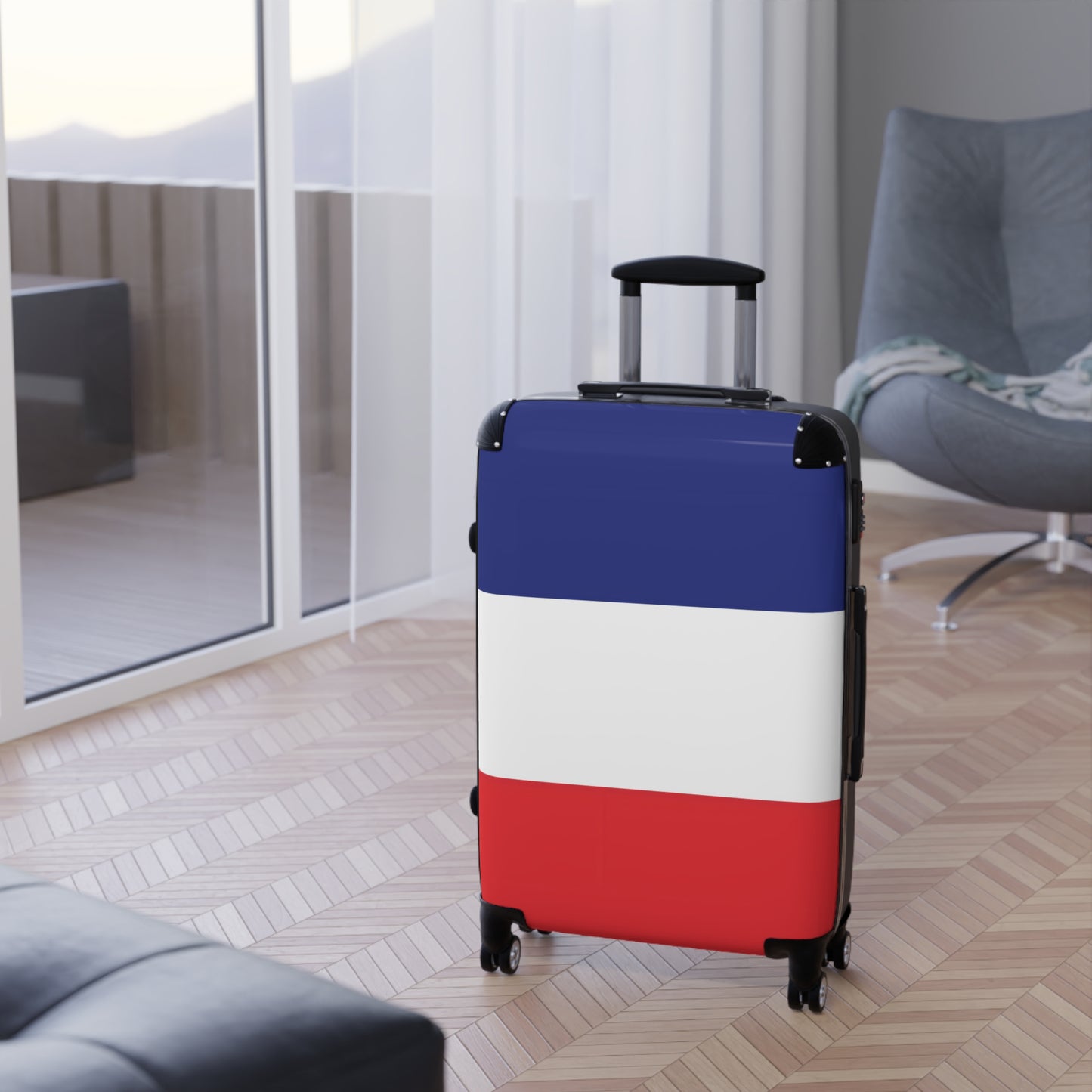 France Flag Inspired Suitcase
