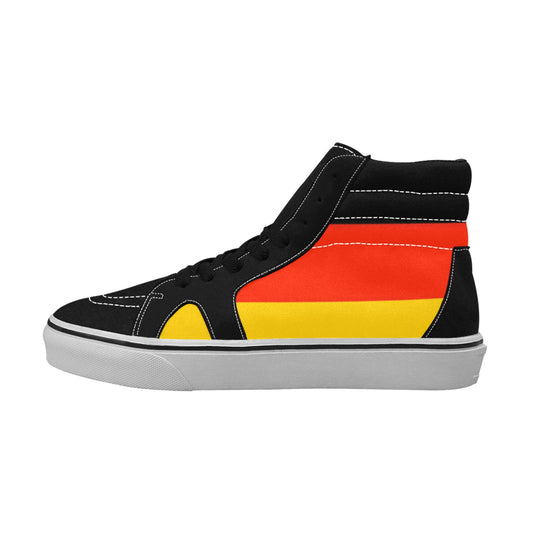 Germany Flag Inspired Men's High Top Canvas Shoes