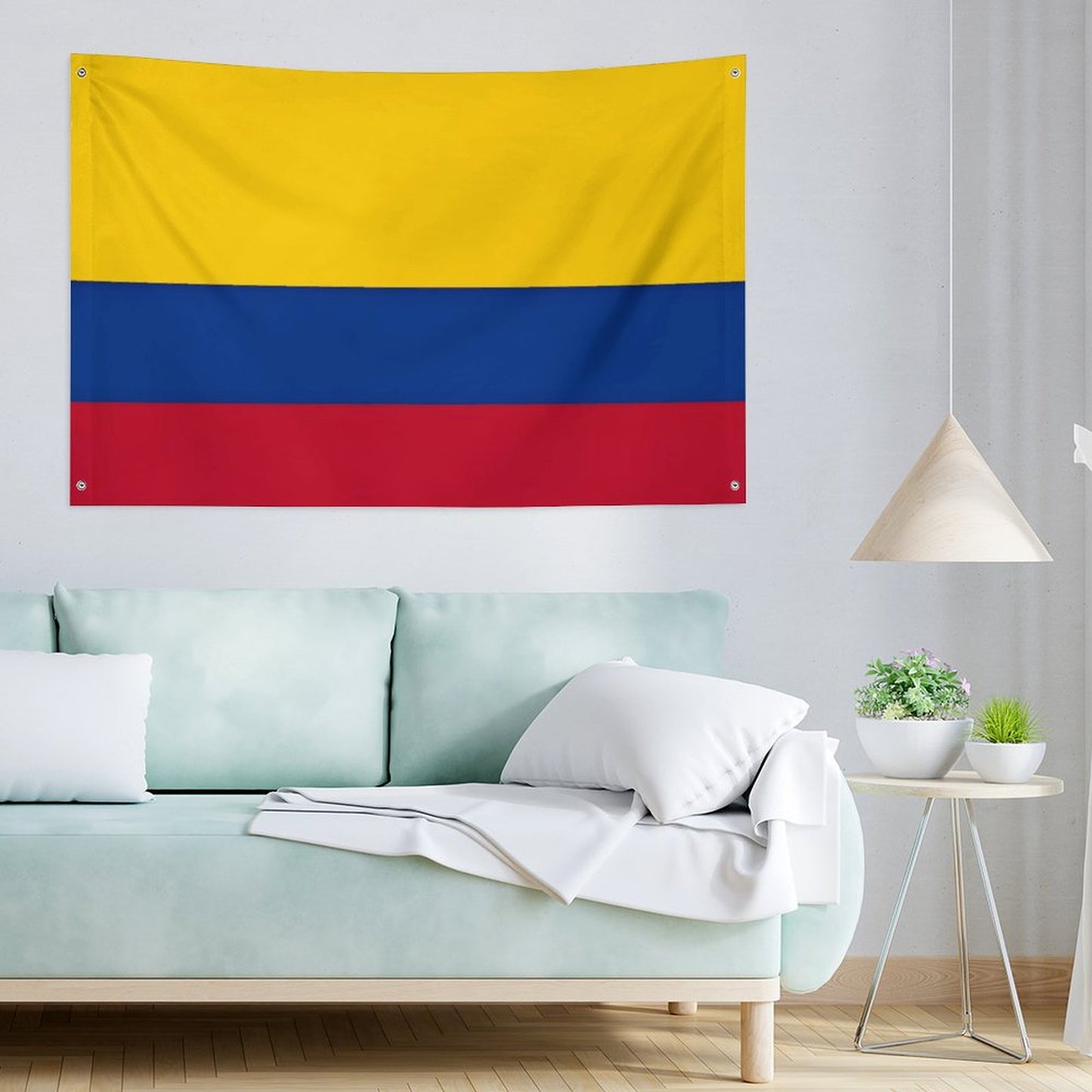 Colombia Flag Inspired Wall Mount Flag with Four Grommets (35x59 in)