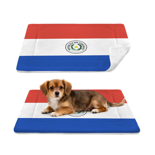 Paraguay Flag Inspired Pet Mat 25x18inch (Made in the USA)