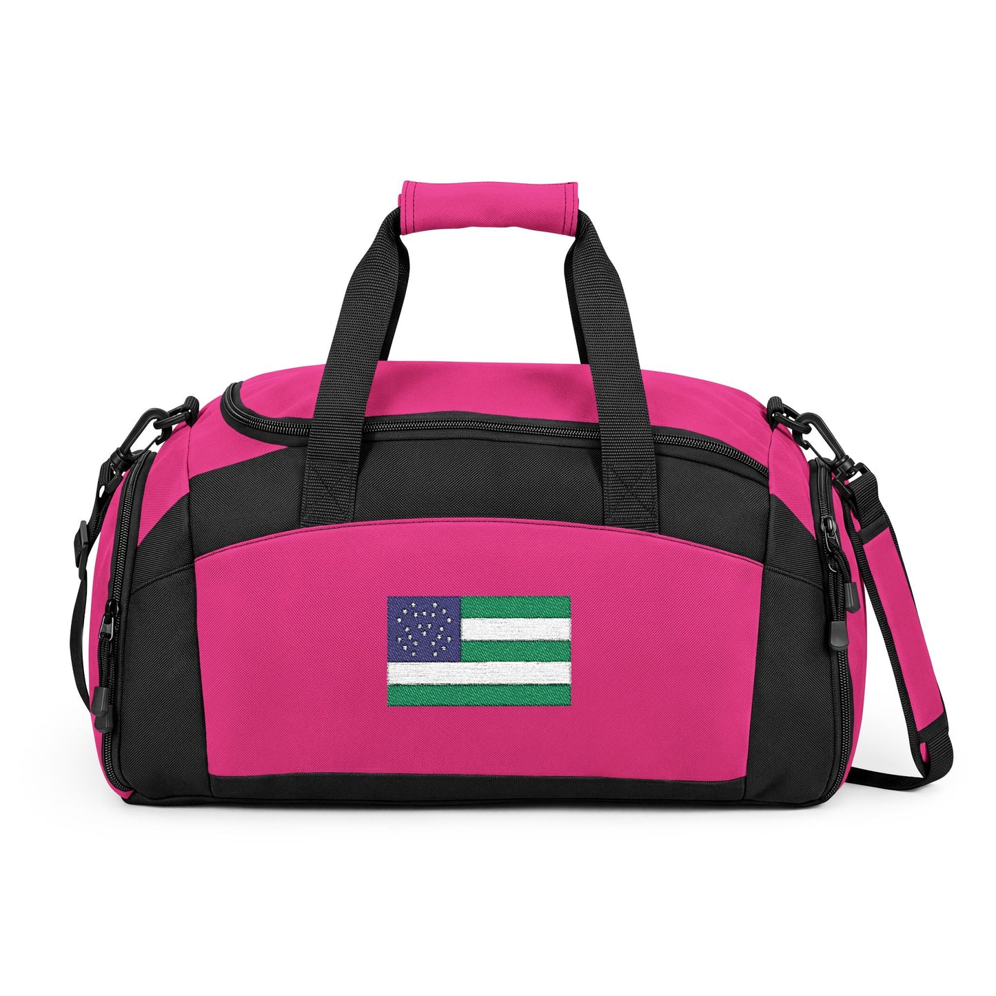 NYPD Flag Gym Bag — Black Duffle with Embroidered NYPD Flag