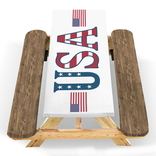 USA/American Flag Inspired Design Picnic Table Cover (72" x 30") (Made in the USA)