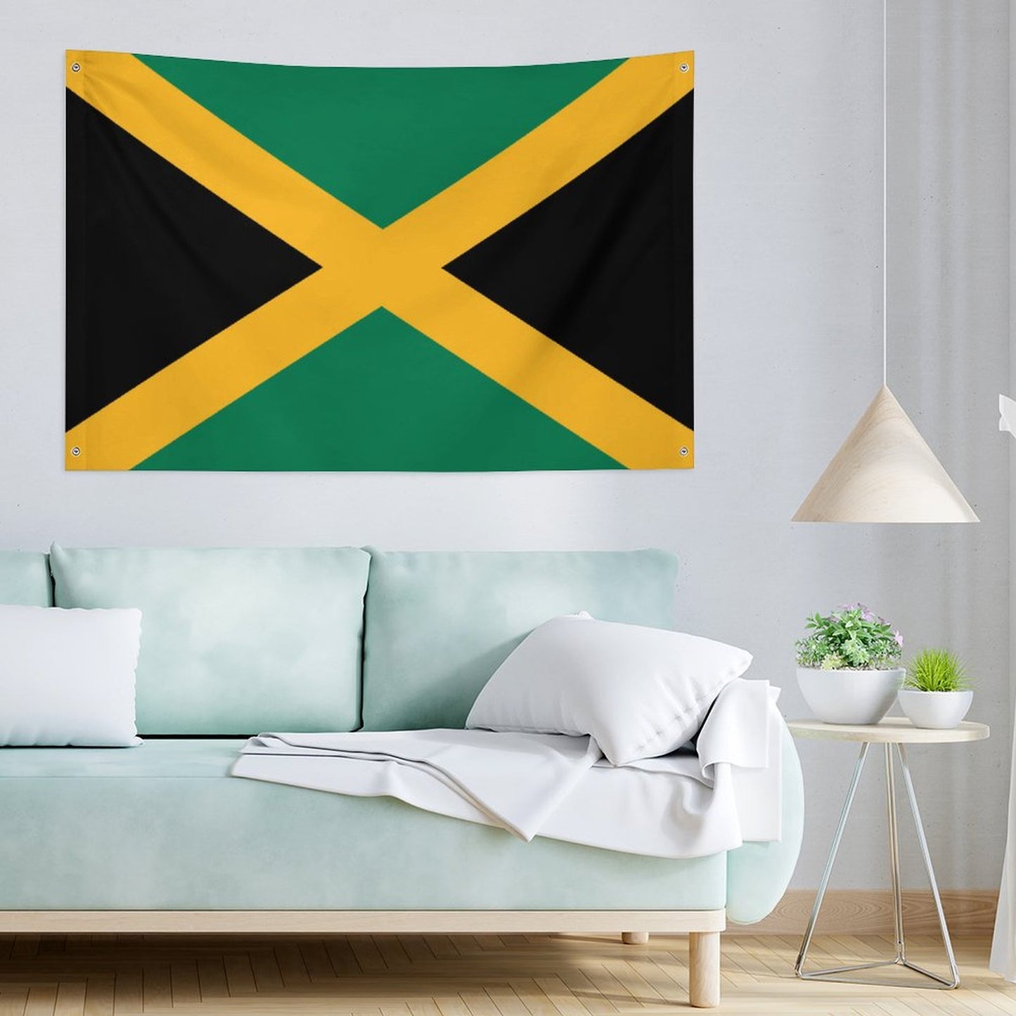 Jamaica Flag Inspired Wall Mount Flag with Four Grommets (35x59 in)