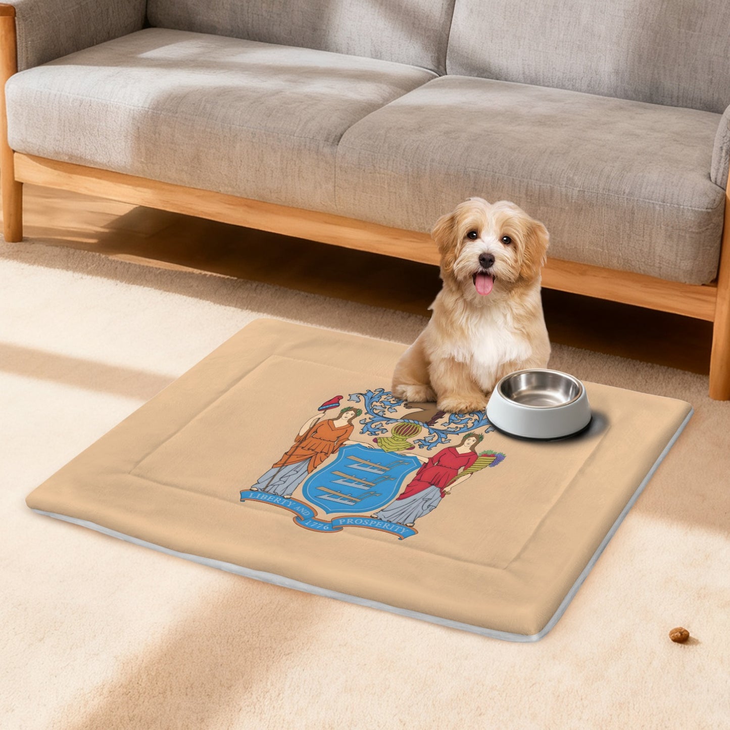 New Jersey Flag Inspired Pet Mat 25x18inch (Made in the USA)