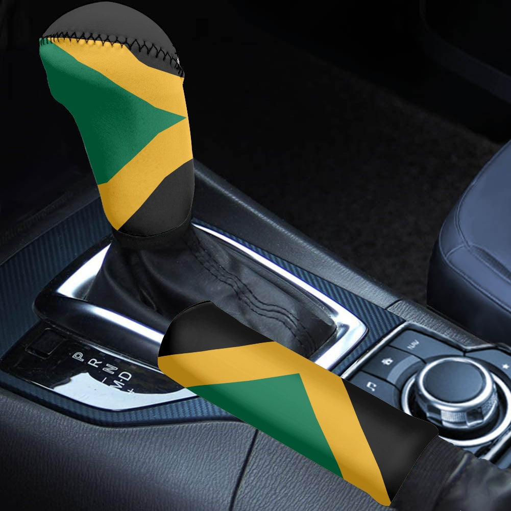 Jamaica Flag Inspired Gear Lever Cover+Hand Brake Cover