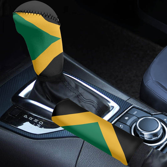 Jamaica Flag Inspired Gear Lever Cover+Hand Brake Cover