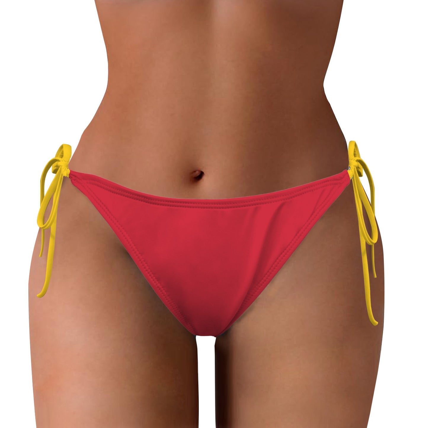 Spain Flag Inspired Side-Tie Bikini Bottom