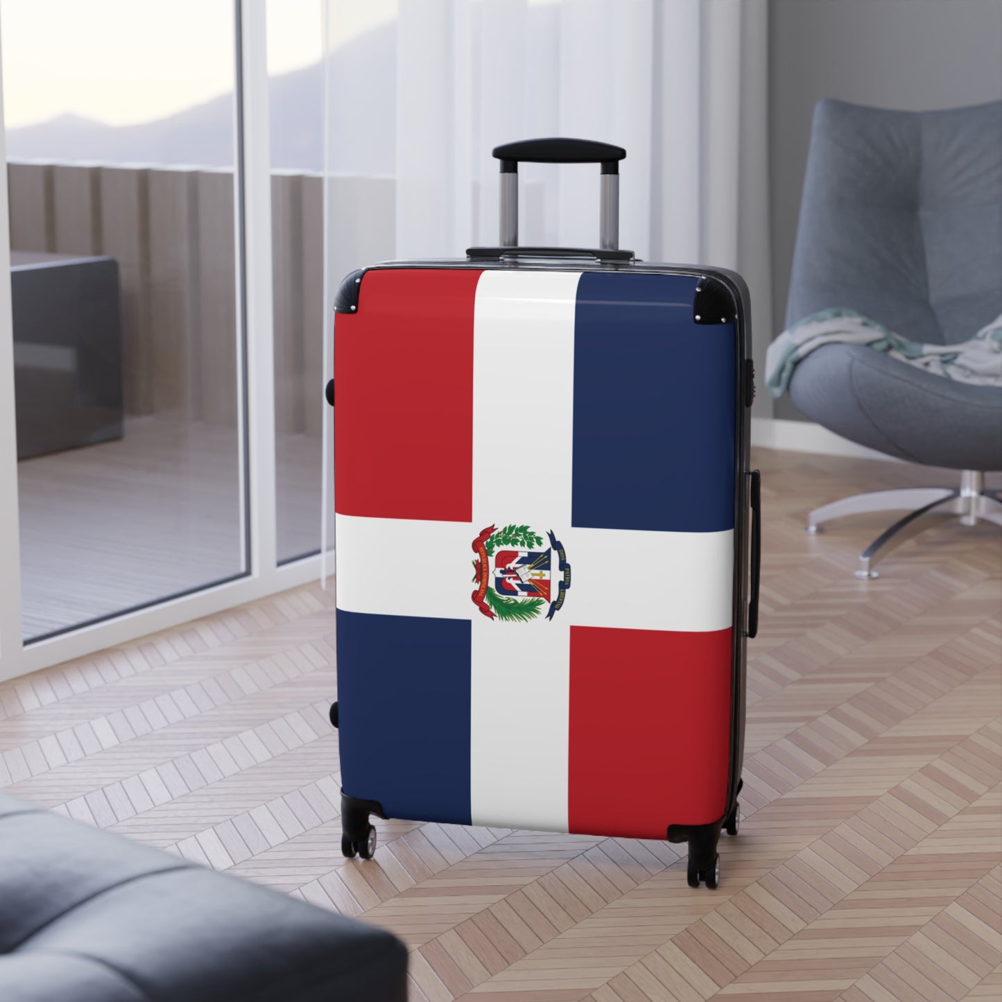 Dominican Republic Flag Inspired Suitcase