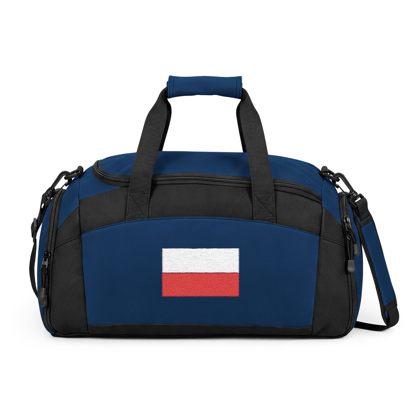 Poland Flag Gym Bag — Black Duffle with Embroidered Poland Flag