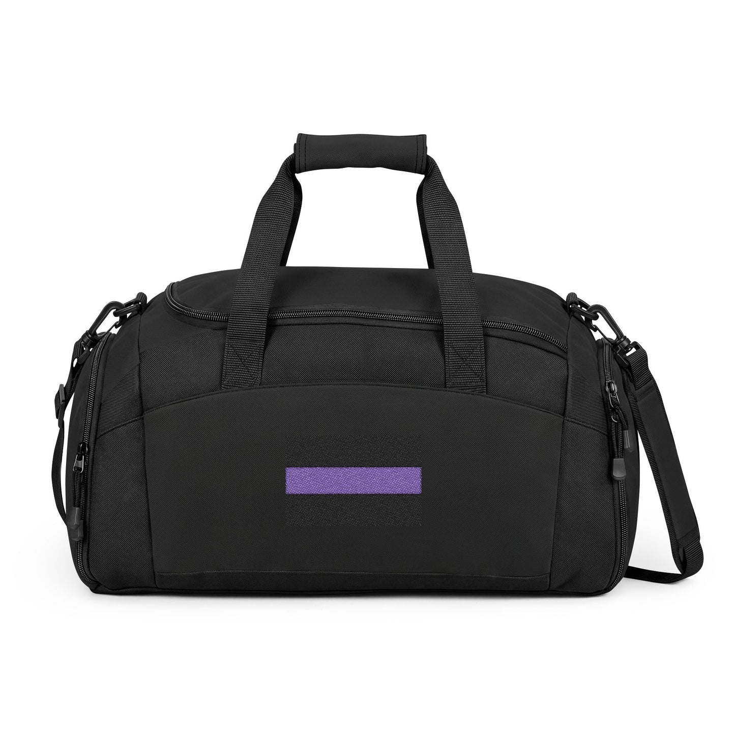 Thin Blue Line Flag Gym Bag — Black Duffle with Embroidered Thin Blue Line Flag (Style-2)