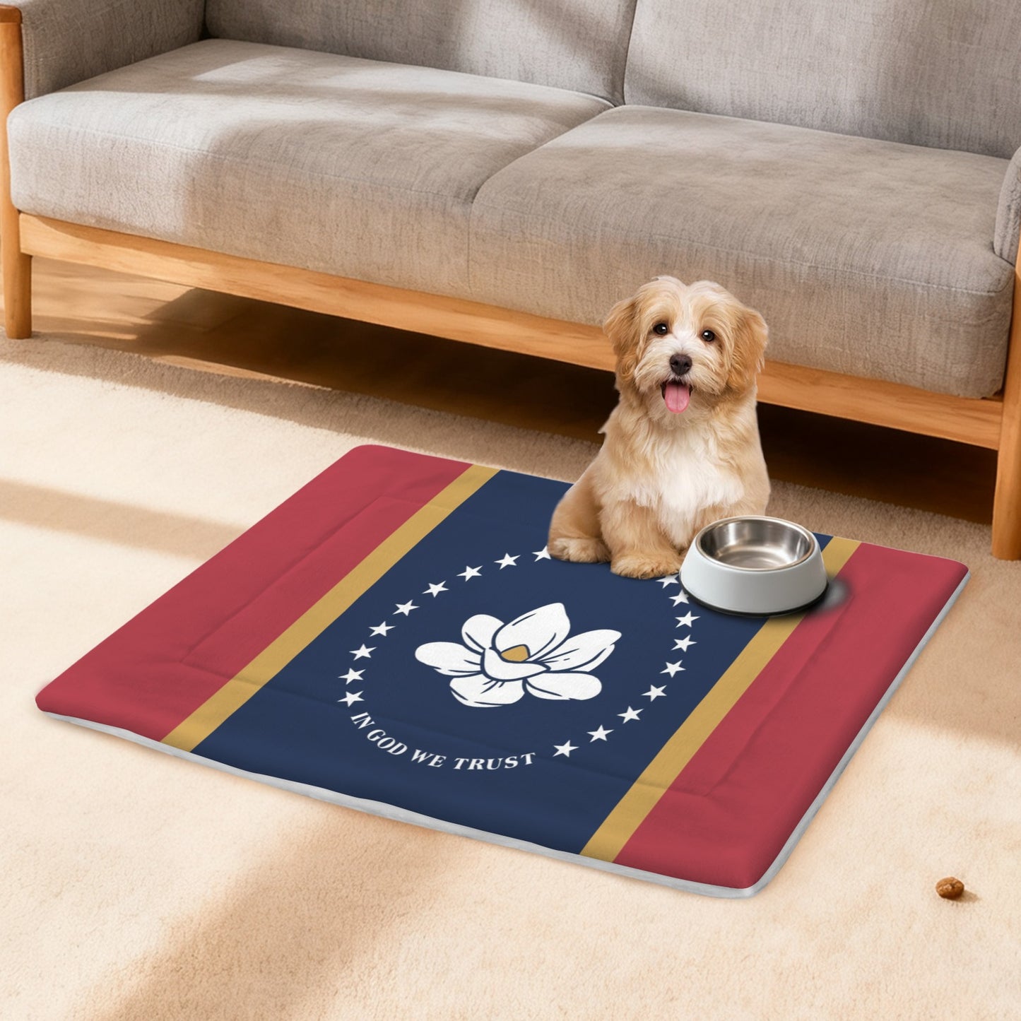 Mississippi Flag Inspired Pet Mat 25x18inch (Made in the USA)