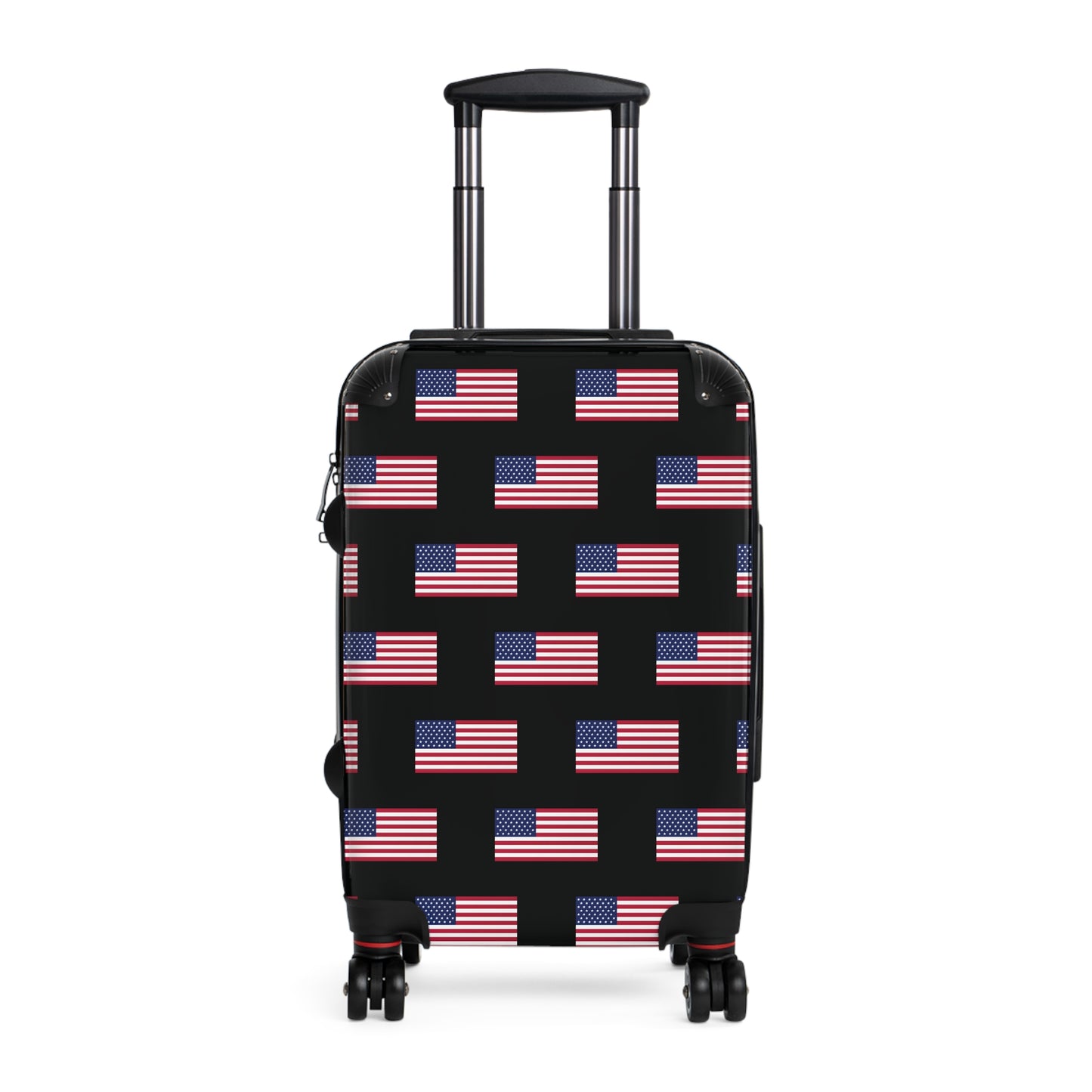 USA/American Flag Inspired Pattern on Black, Suitcase