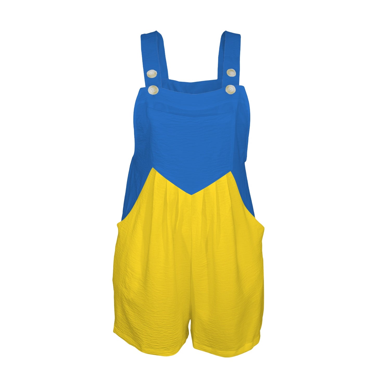 Ukraine Flag Inspired Pocket Bib Short Romper