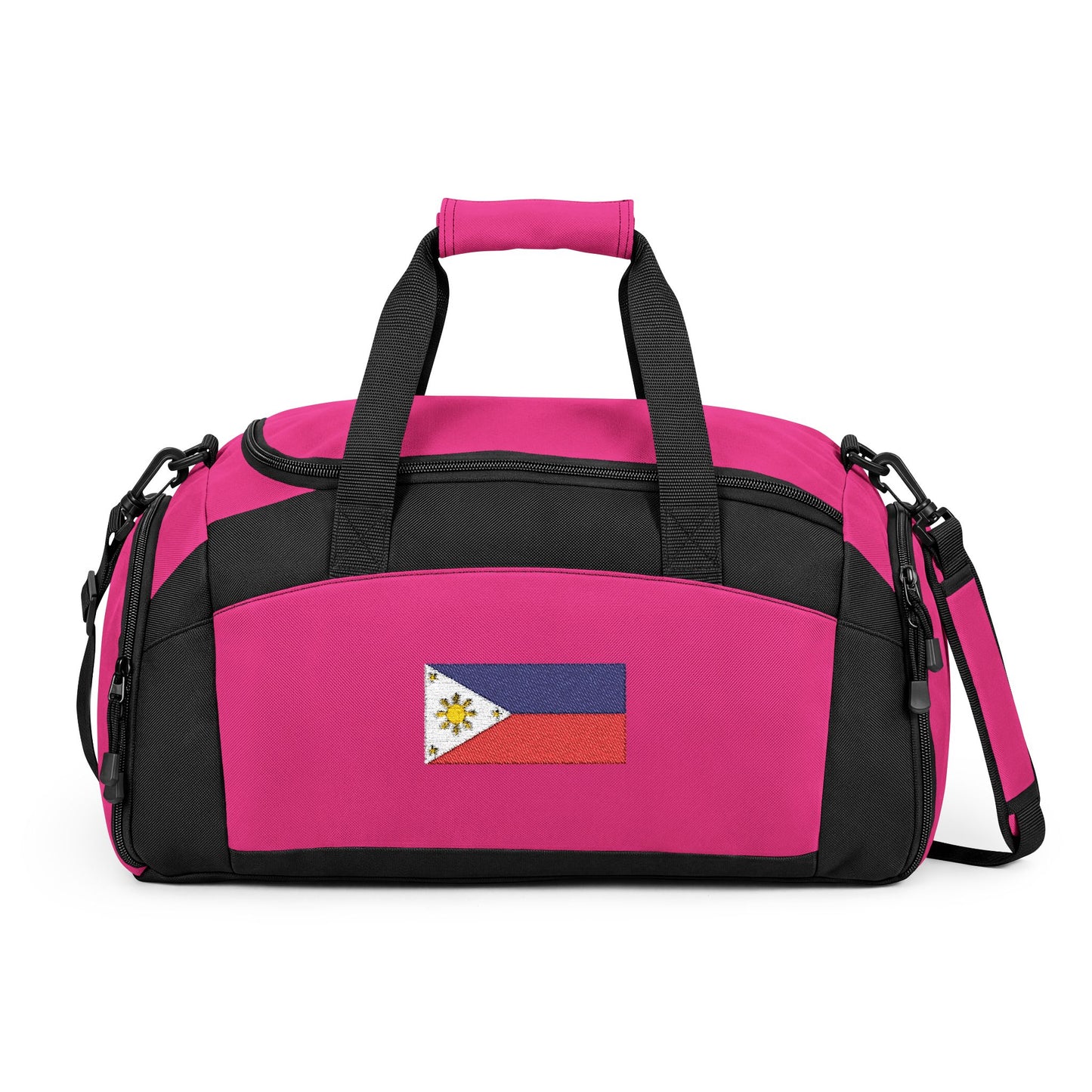 Philippines Flag Gym Bag — Black Duffle with Embroidered Philippines Flag