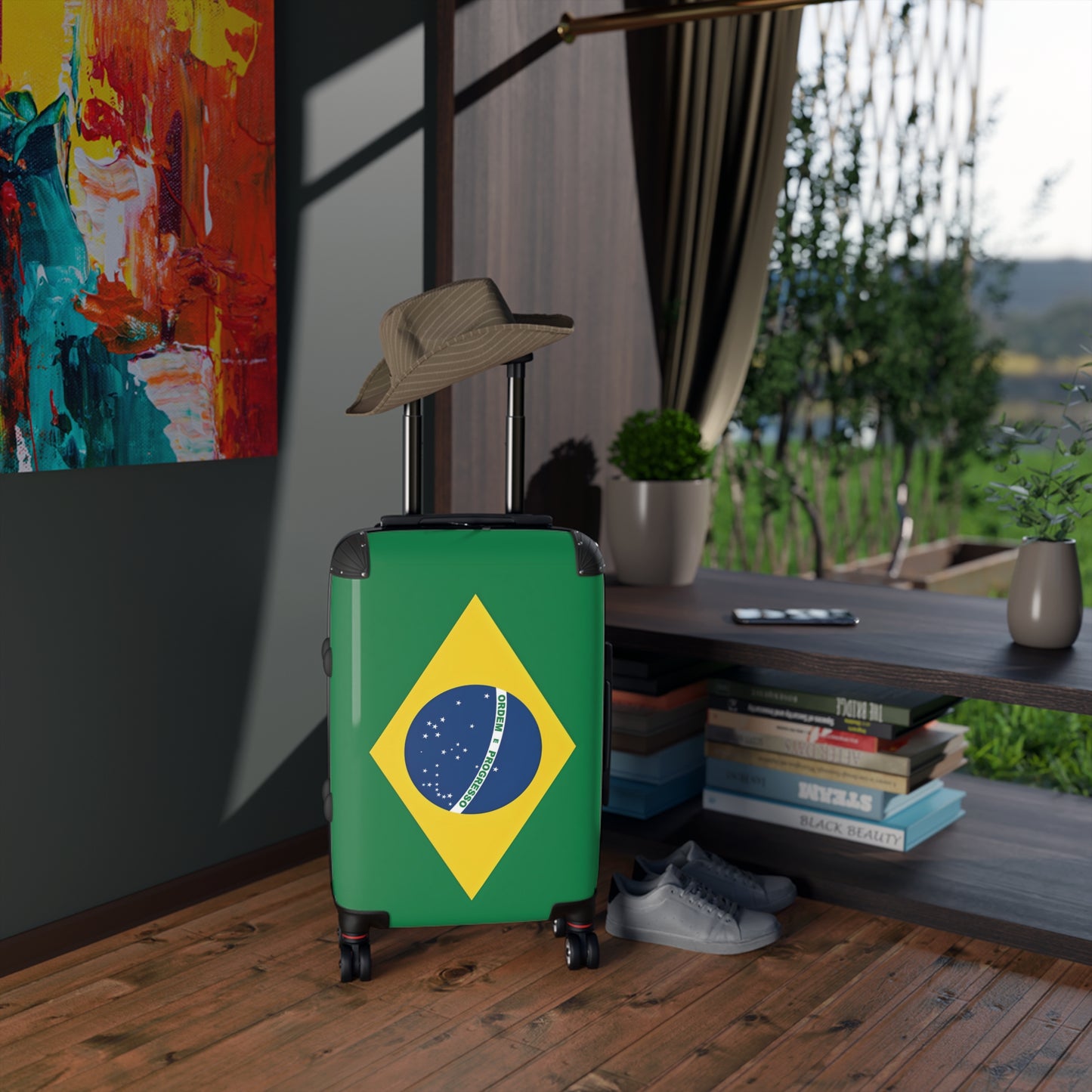 Brazil Flag Inspired Suitcase
