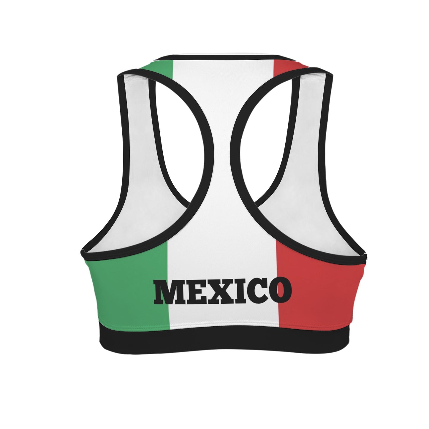 Mexico Flag Racerback Sports Bra