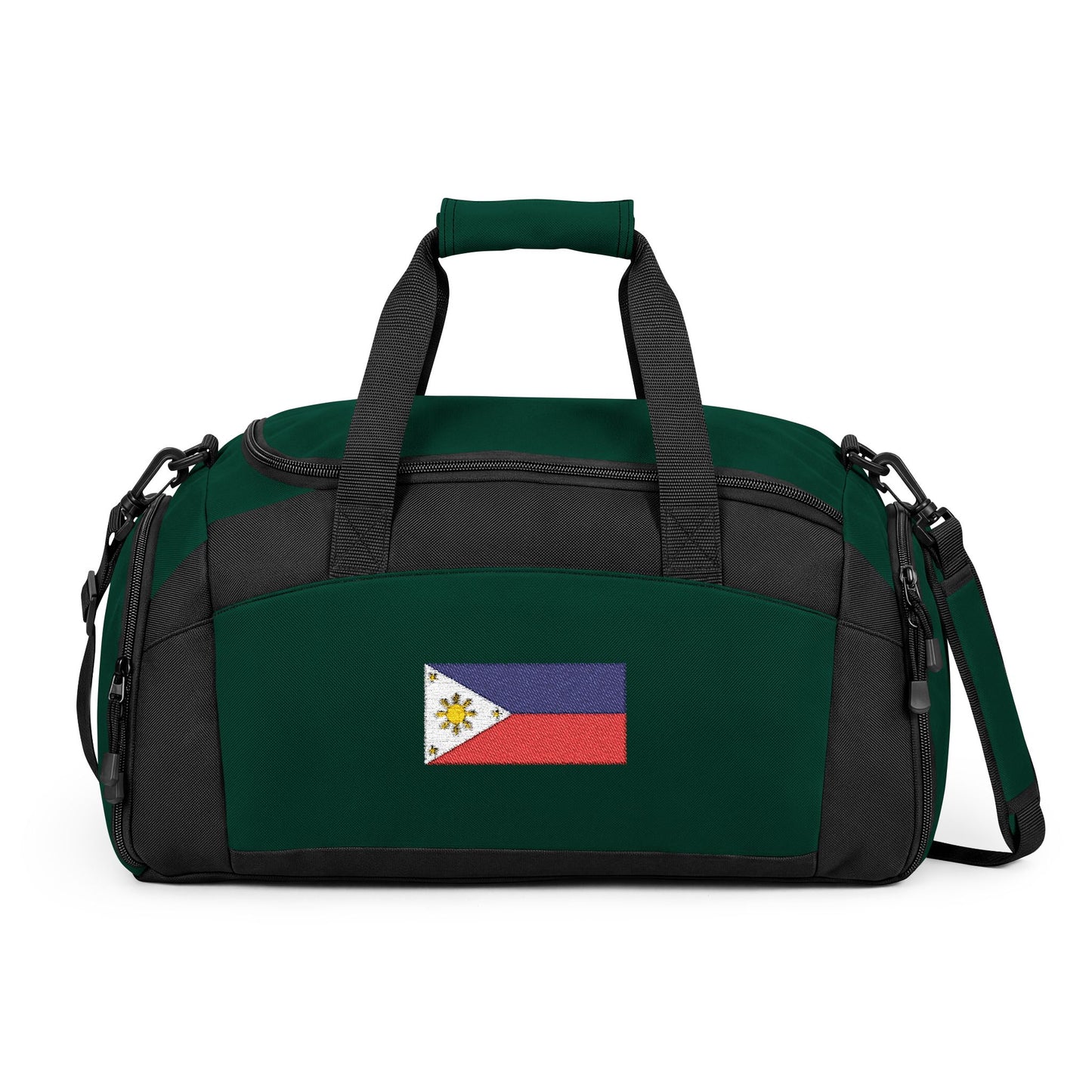 Philippines Flag Gym Bag — Black Duffle with Embroidered Philippines Flag