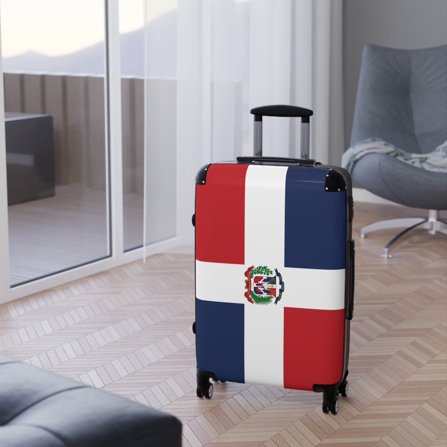 Dominican Republic Flag Inspired Suitcase