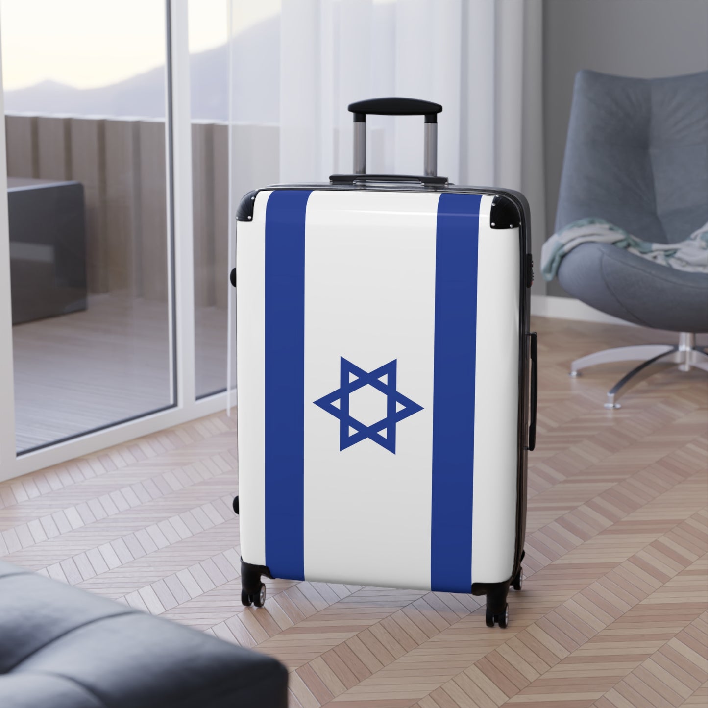 Israel Flag Inspired Suitcase