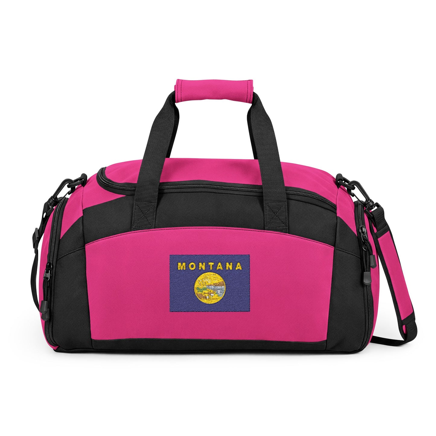 Montana Flag Gym Bag — Black Duffle with Embroidered Missouri Flag
