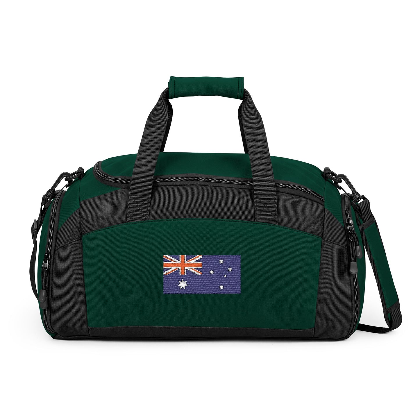 Australia Flag Gym Bag — Black Duffle with Embroidered Australia Flag