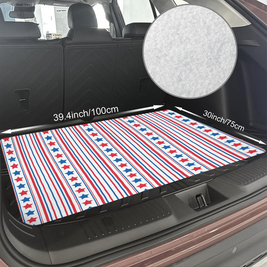 USA/American Flag Inspired Stars &amp; Stripes Pattern Car Trunk Mat 100 × 75 cm / 39.4 × 30 in Printed in the USA