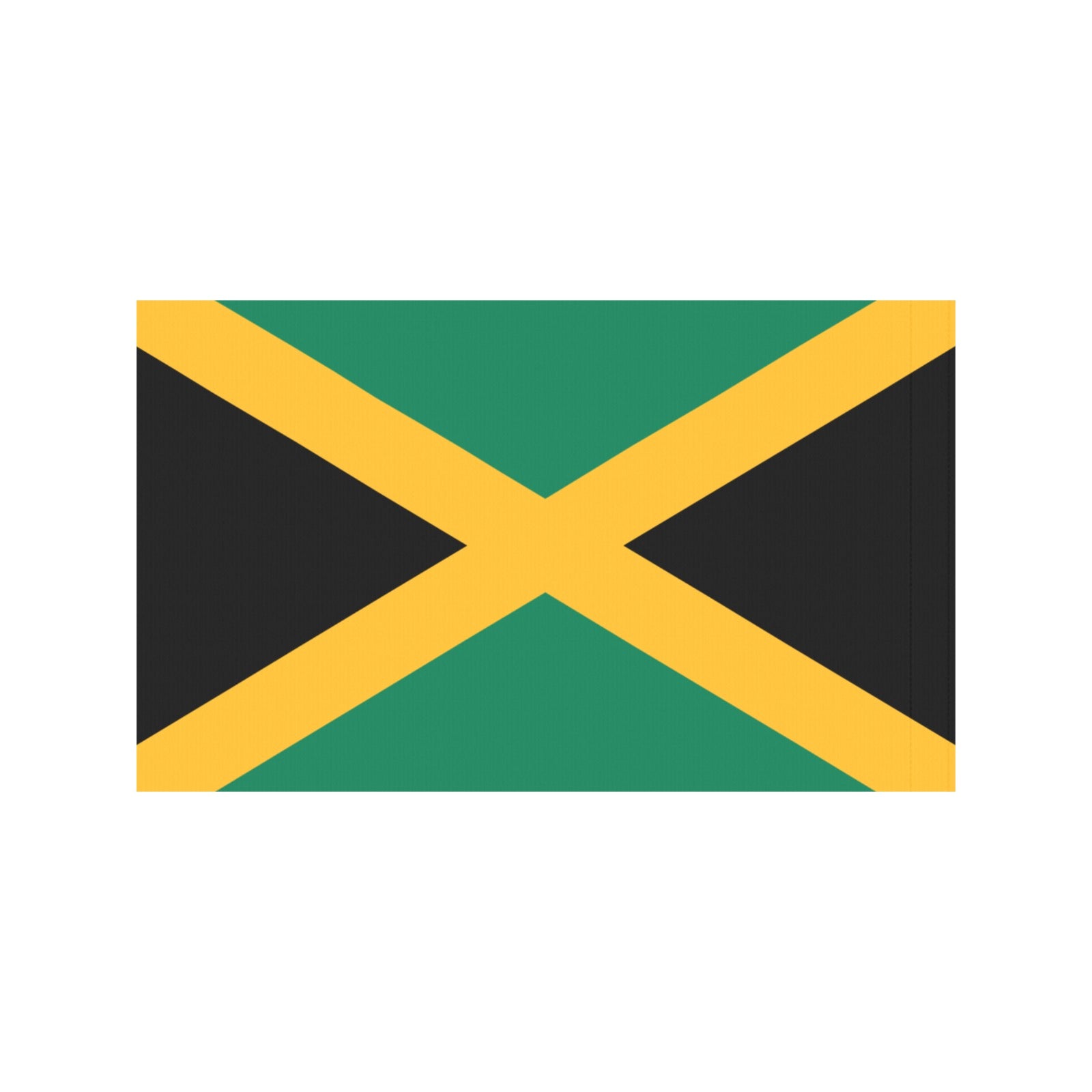 Jamaican flag design by Luv My Flag, green background.