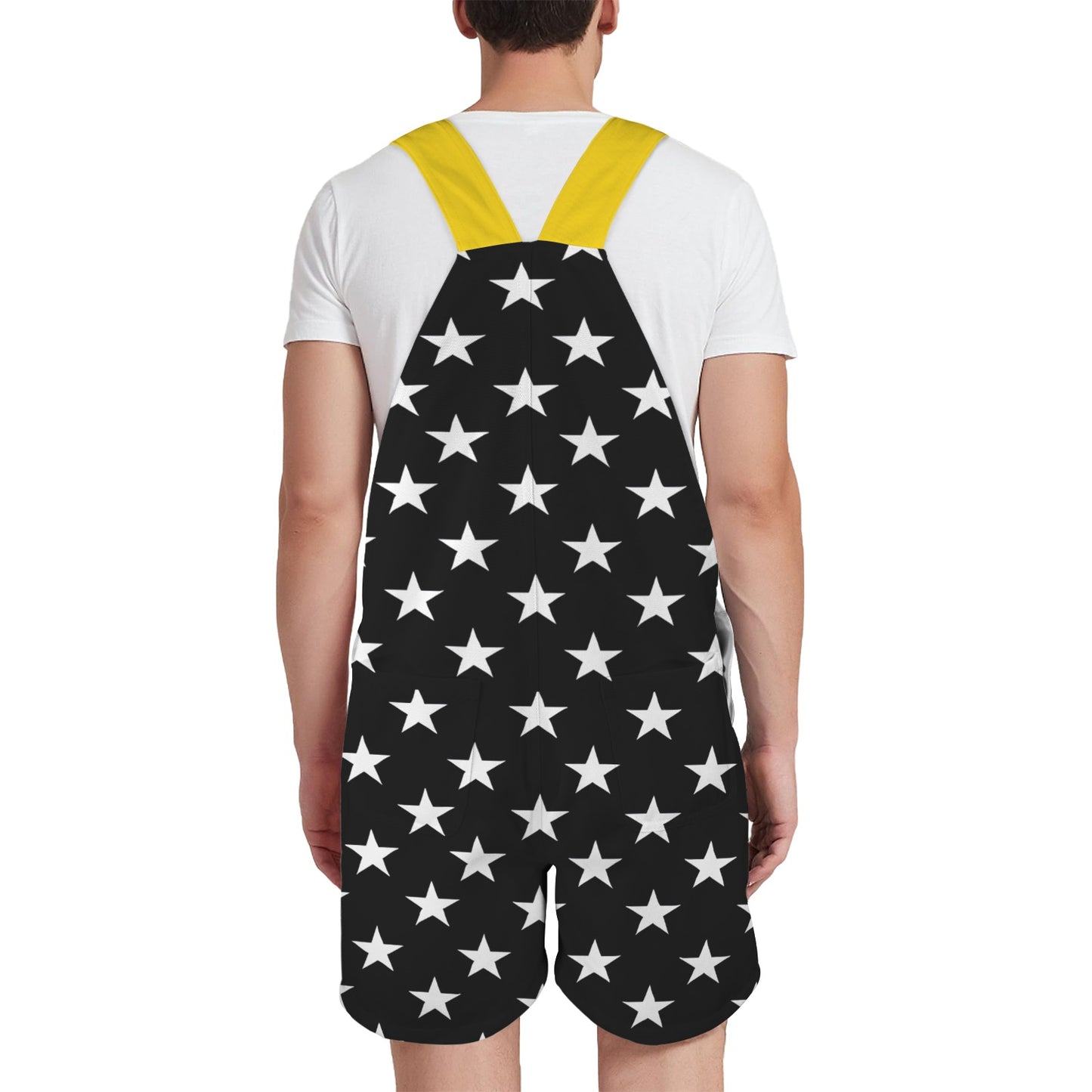 Thin Gold Line Flag Inspired Unisex Suspender Jumpsuit
