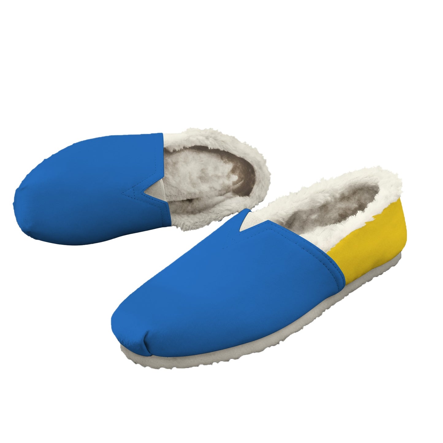Ukraine Flag Inspired Women's Fleece-Lined Canvas Slip-On