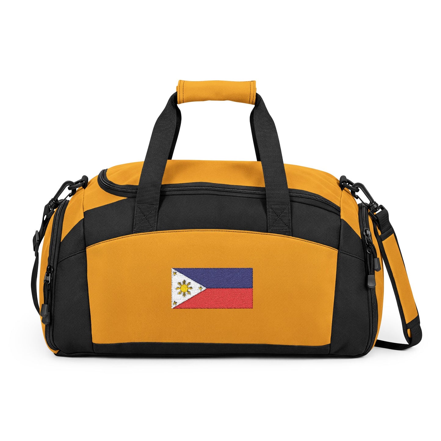 Philippines Flag Gym Bag — Black Duffle with Embroidered Philippines Flag