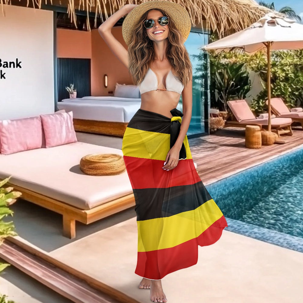 Uganda Flag Inspired Bikini Cover-Up