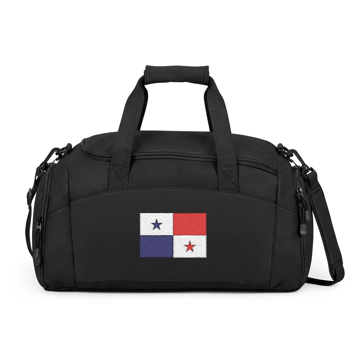 Panama Flag Gym Bag — Black Duffle with Embroidered Panama Flag