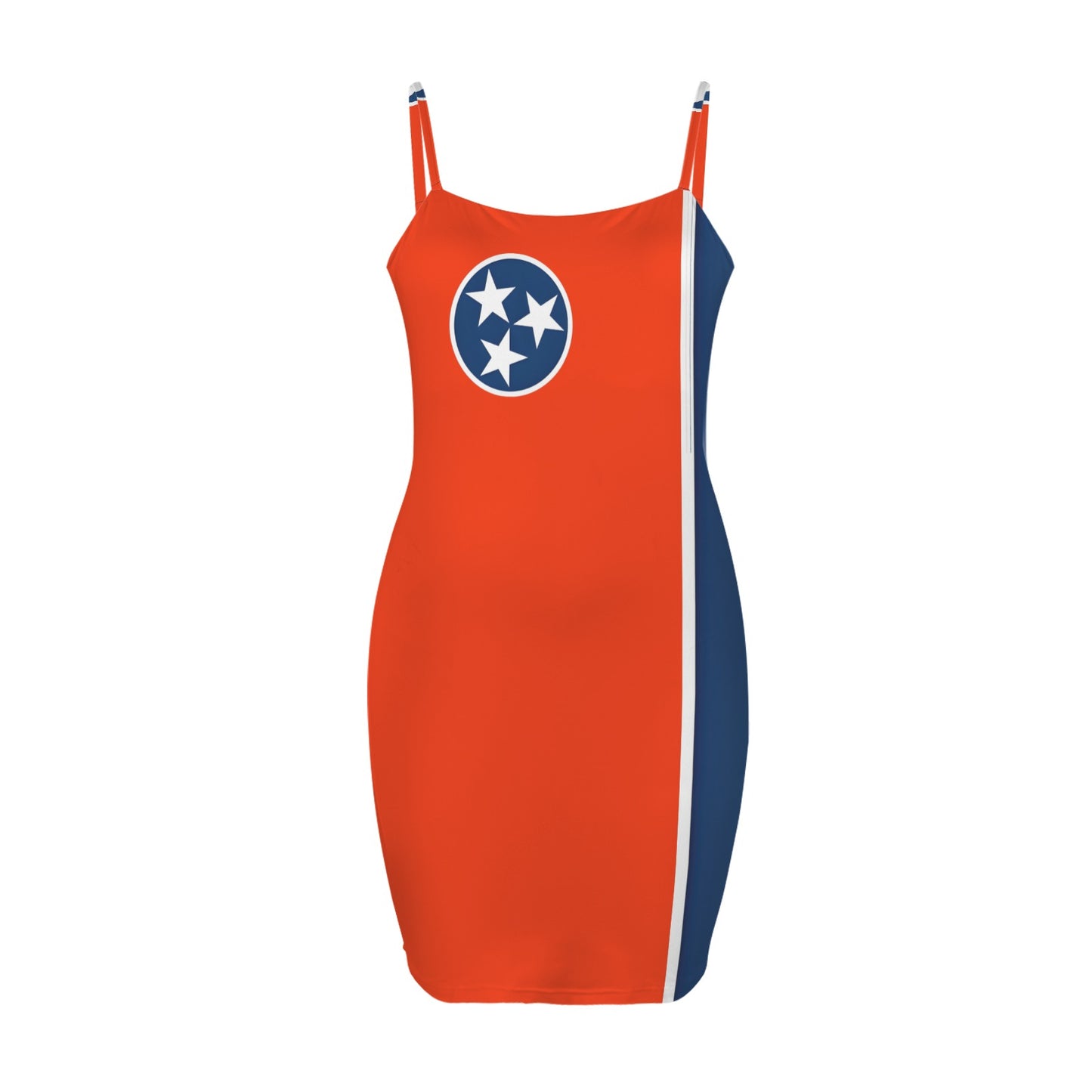 Tennessee Flag Inspired Backless Spaghetti Strap Bodycon Dress