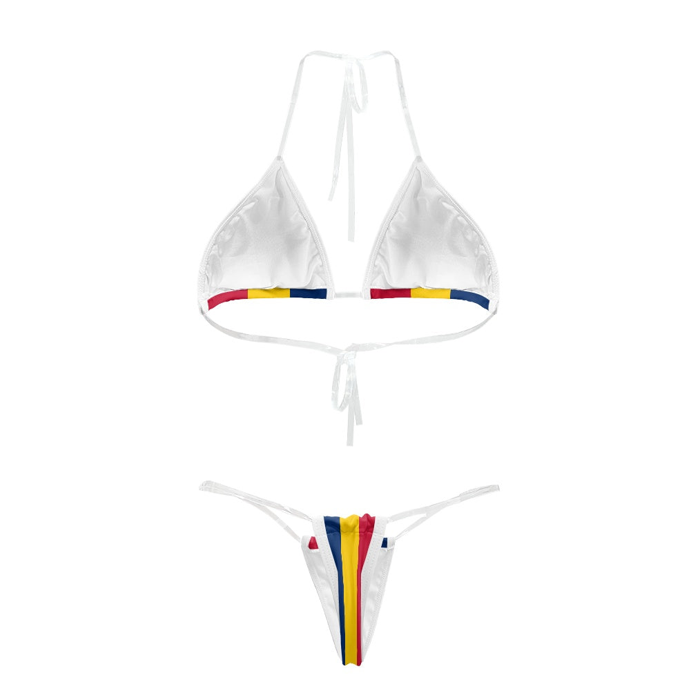 Chad Flag Inspired Transparent String Bikini