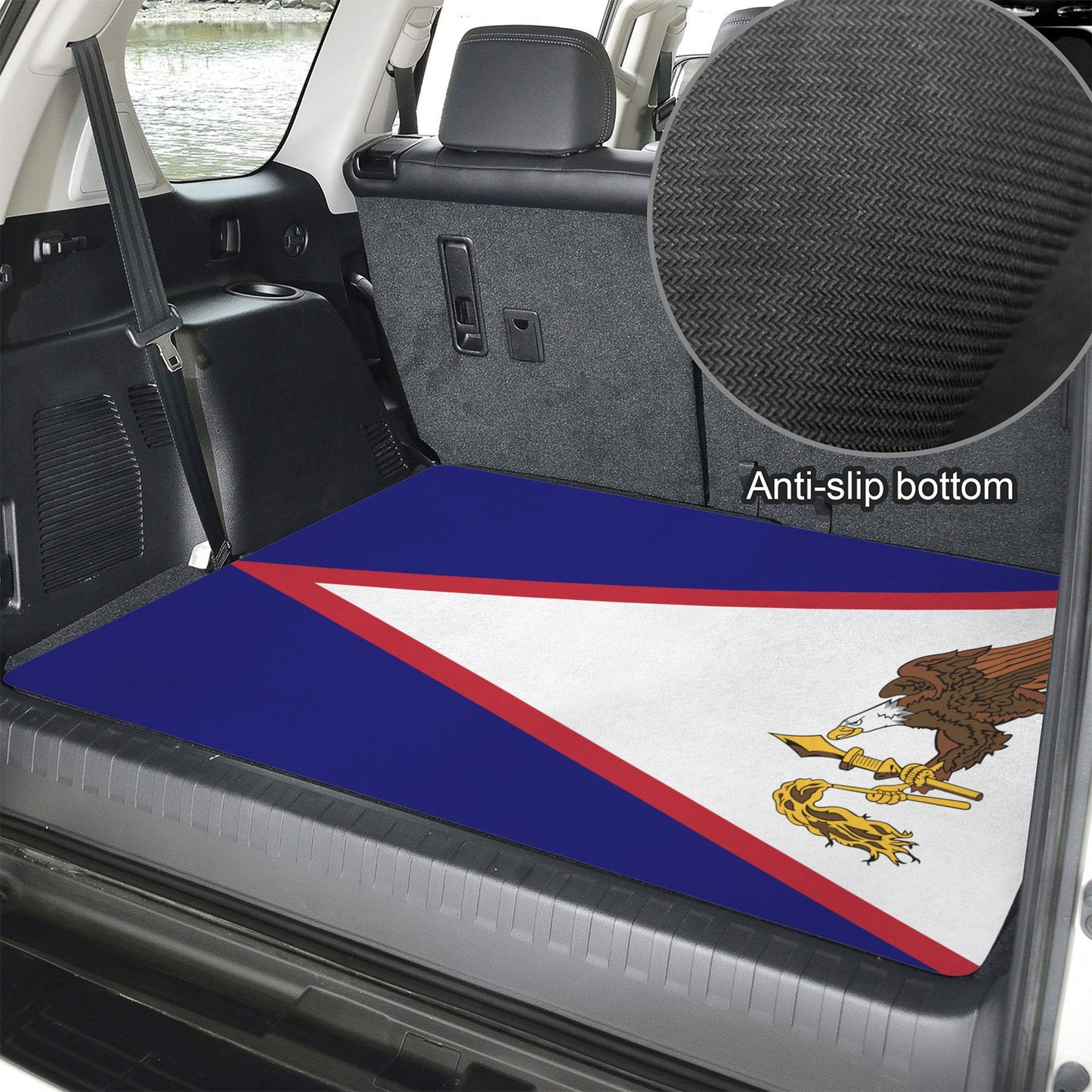 American Samoa Flag Inspired Car Trunk Mat 100 × 75 cm / 39.4 × 30 in Printed in the USA