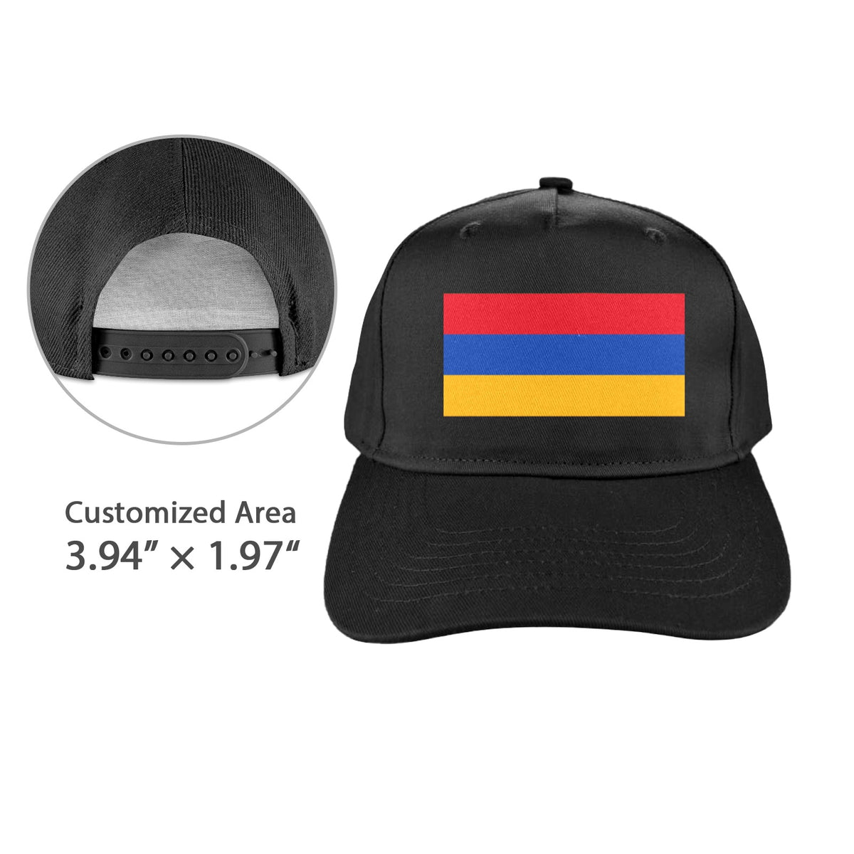 Armenia Flag Inspired. Baseball Cap | Printed in the  USA