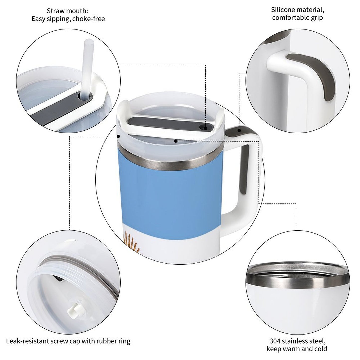 Argentina Flag 40 oz Stainless Steel Tumbler - Made in USA