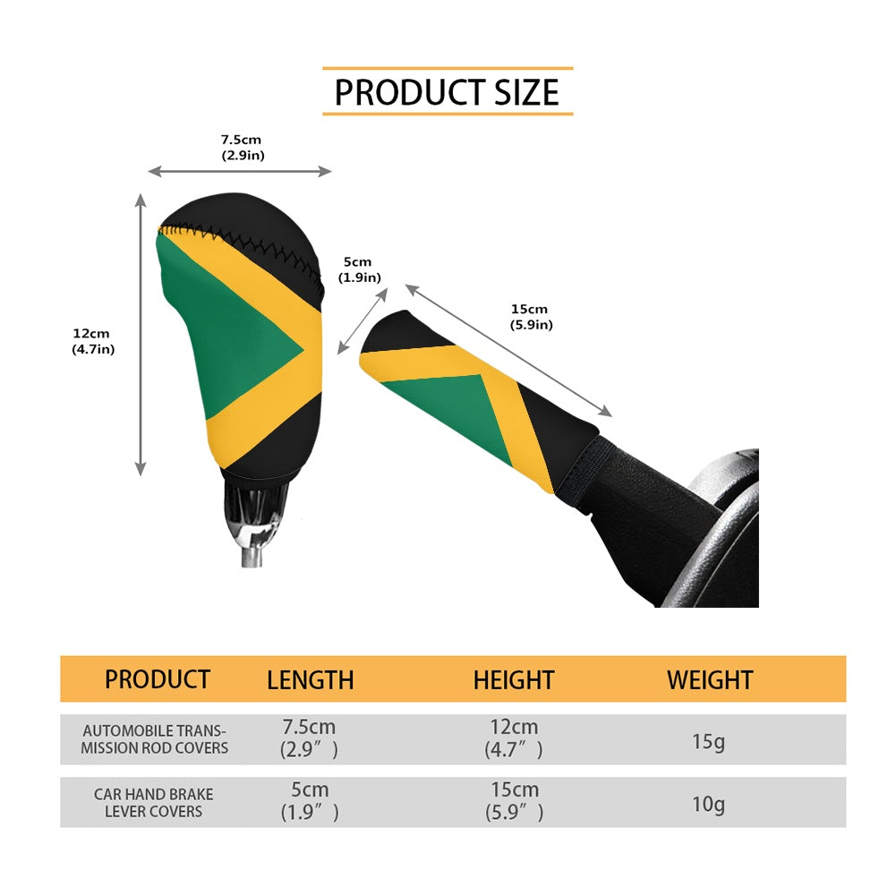 Jamaica Flag Inspired Gear Lever Cover+Hand Brake Cover