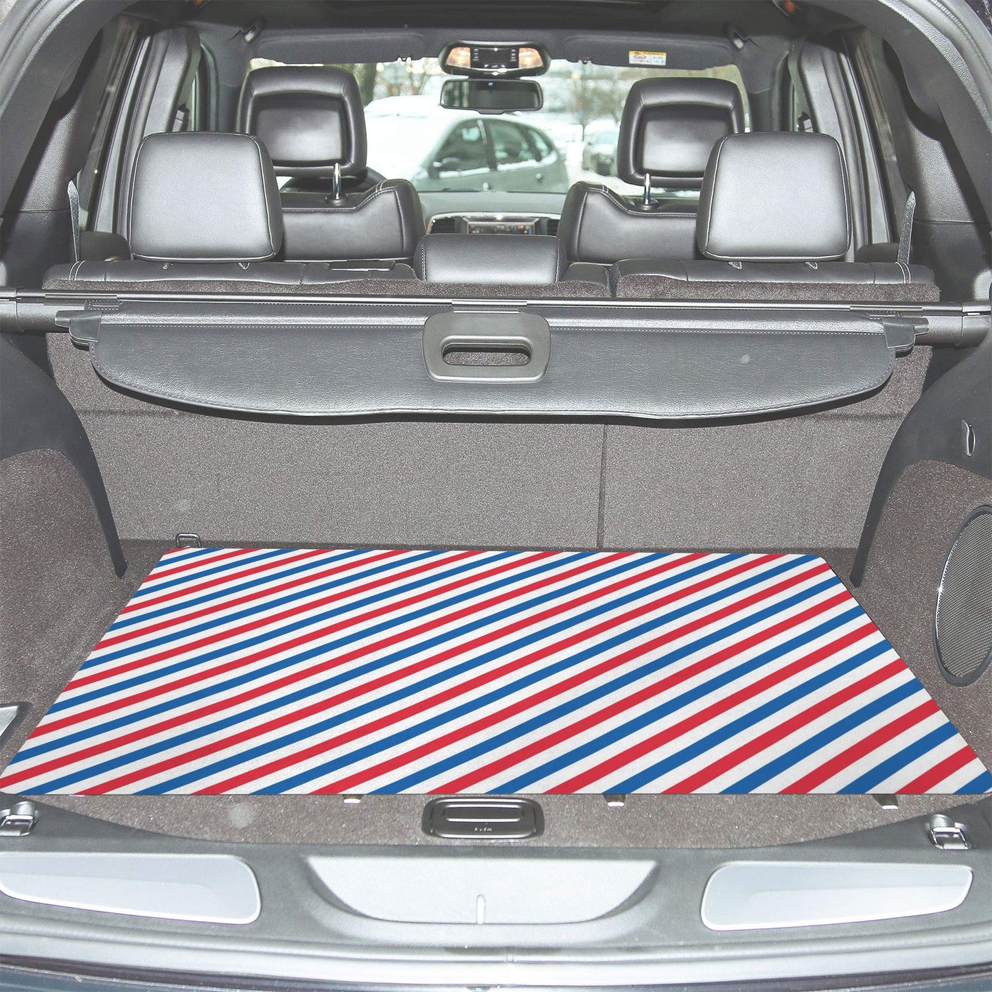 USA/American Flag Inspired Striped Pattern Car Trunk Mat 100 × 75 cm / 39.4 × 30 in Printed in the USA