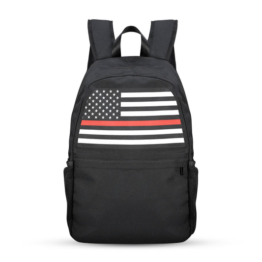 Thin Red Line Flag Inspired Casual Backpack Printed in the USA