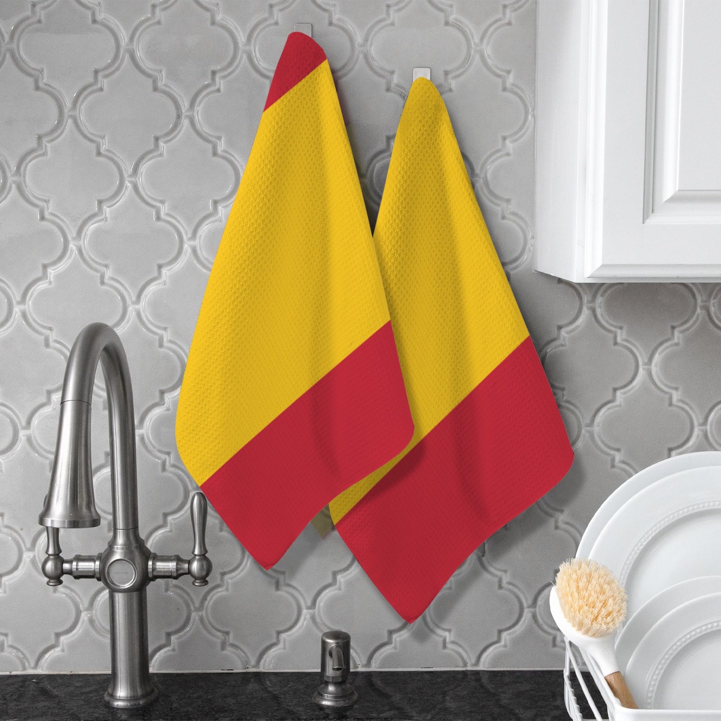 Spain Flag Inspired Kitchen Towel 40X60cm (Pack of 2) (Made in the USA)