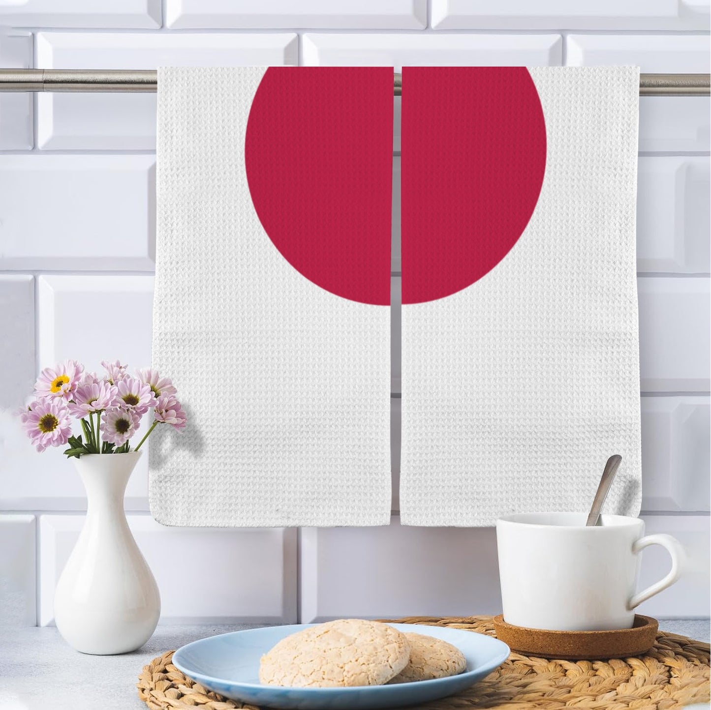 Japan Flag Inspired Kitchen Towel 40X60cm (Pack of 2) (Made in the USA)
