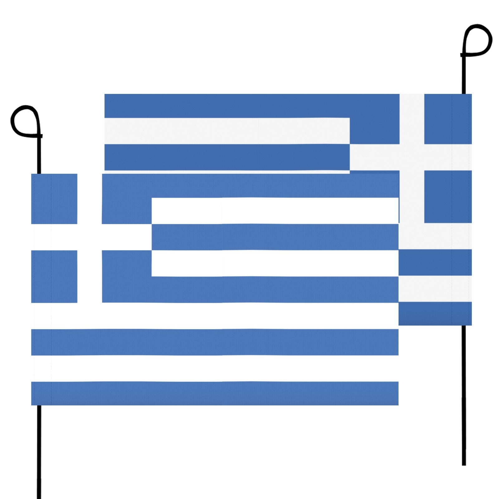 Greek flag garden set, two flags, Luv My Flag.