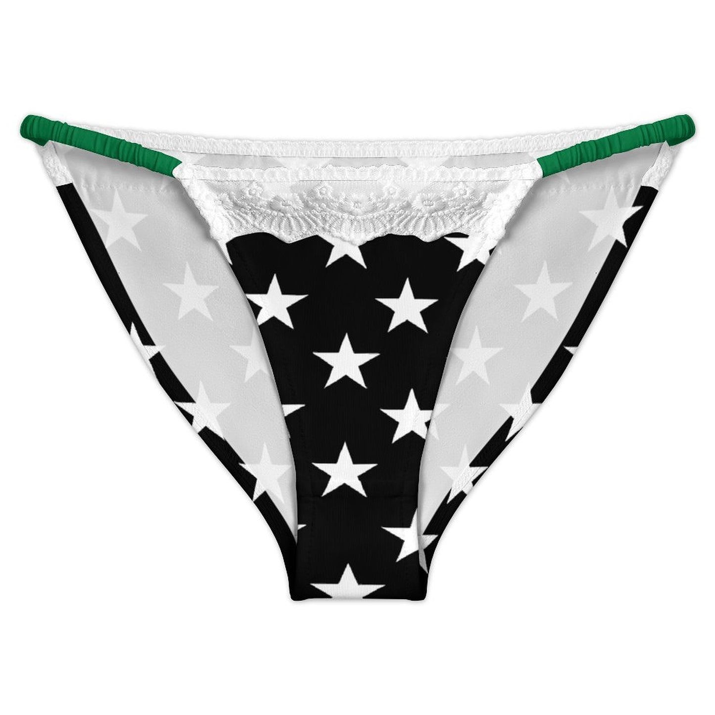 Thin Green Line Flag Inspired Lace Trim Underwear