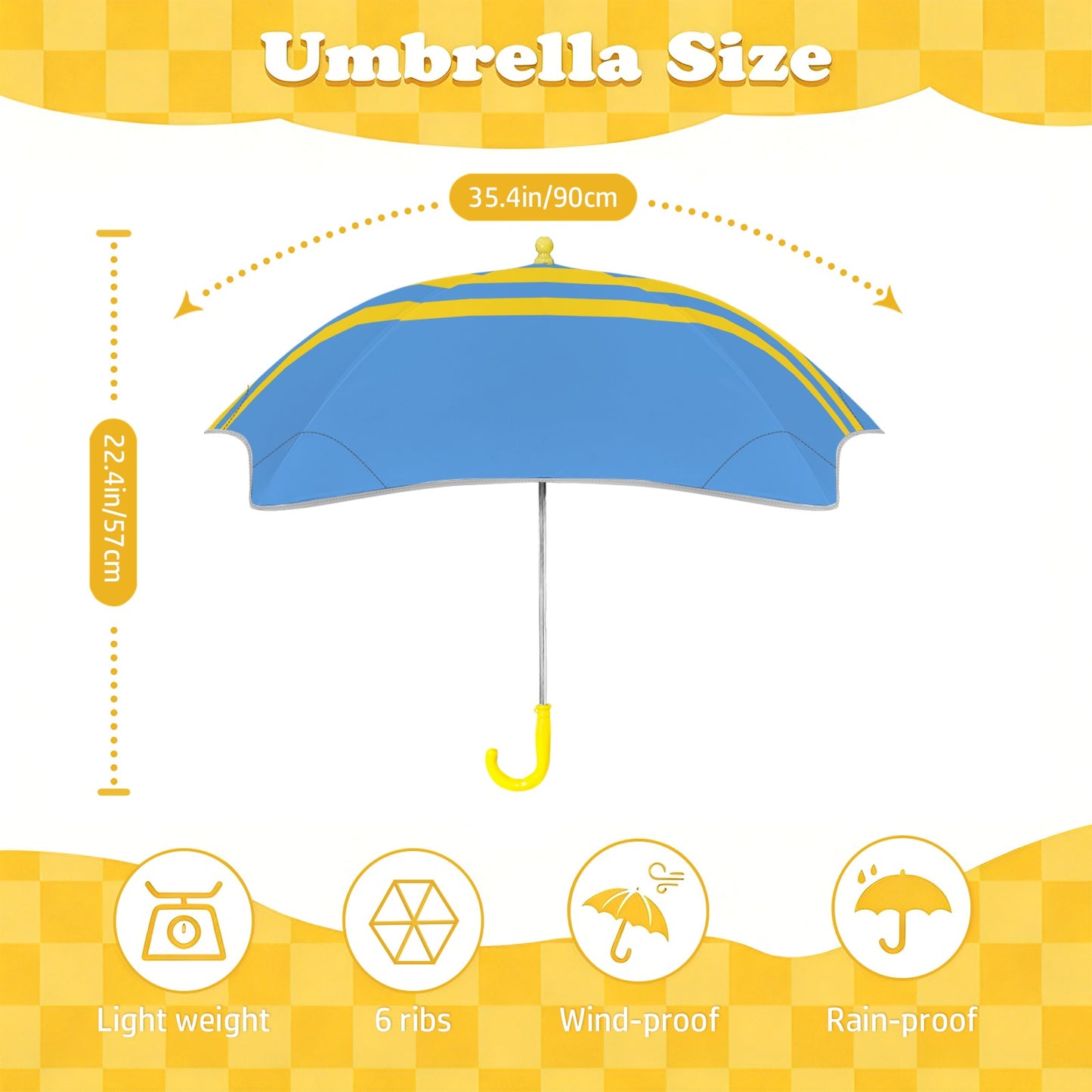 Aruba Flag Inspired Kids Safe Round Corner Umbrella