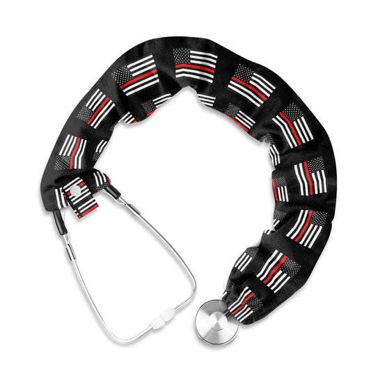 Thin Red Line Flag Inspired Stethoscope Protective Cover
