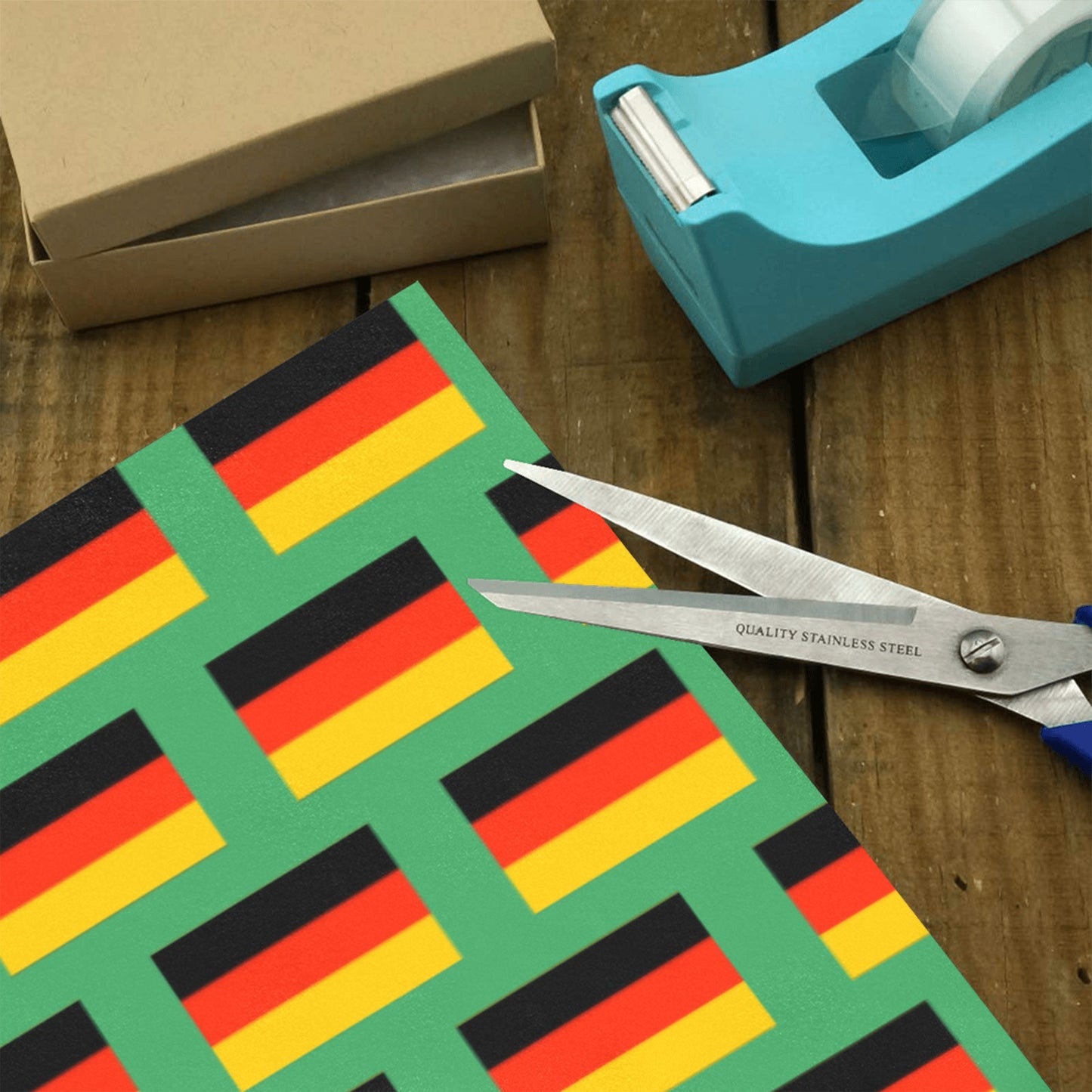Germany Flag Inspired Custom Gift Wrapping Paper 58"x 22.5" (4 Rolls)